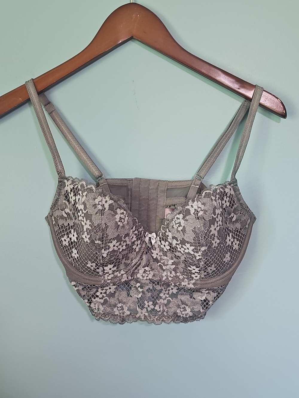 Adore Me Pacchi Longline lightly padded lace bra Size 34DD